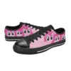 Side profile of comfortable pink canvas sneakers designed for girls.