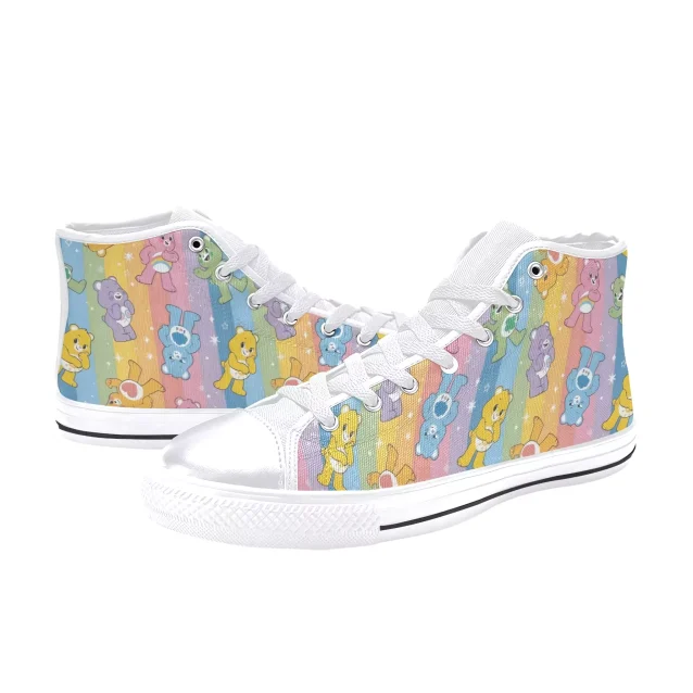 Supportive shoes for little feet, adorned with lovable Care Bears to brighten their day.