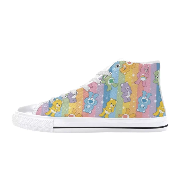 Kids' shoes featuring their favorite Care Bears characters, for adventures full of care and fun.