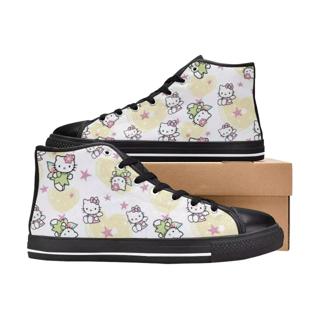 Vibrant green shoes with Hello Kitty to add a pop of color to your child's wardrobe.