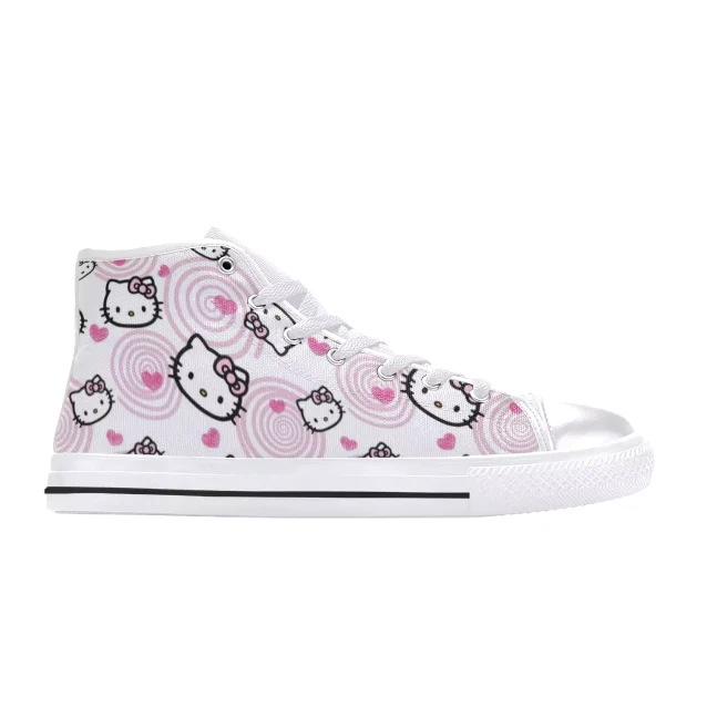 Classic white kicks for children, designed with a timeless Hello Kitty theme.