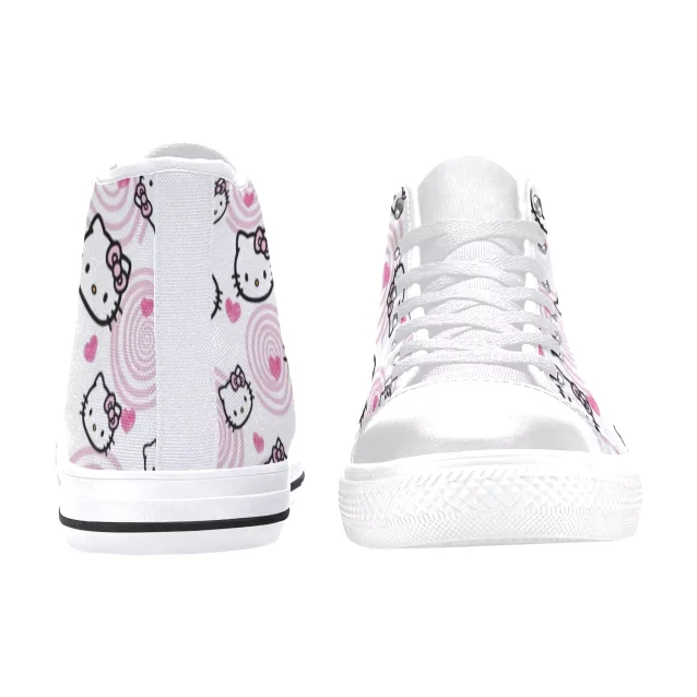 Stylish white shoes with Hello Kitty accents, ideal for casual wear.