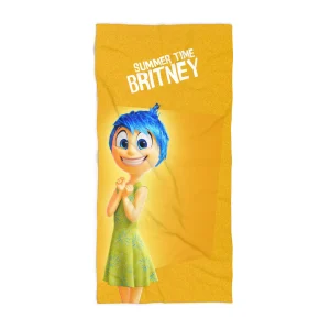 Dive into summer fun with Joy's sunshine-yellow beach towel, perfect for Inside Out 2 fans - 2024.