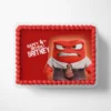 Anger from Inside Out edible image on a sheet birthday cake