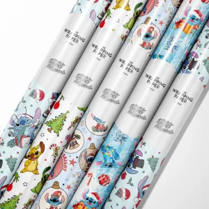 A playful and unique way to wrap your gifts: Stitch Christmas wrapping paper.