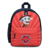 A close-up of the personalized name tag on a Paw Patrol Marshall Mini Backpack.