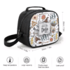 Compact insulated Harry Potter lunch box tote showing heavy-duty side mesh pocket and canvas carry handle.