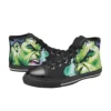 Top-down look at the stylish alternative Incredible Hulk shoes for men and boys.
