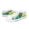 Detail of the durable toe cap on the Incredible Comic Art canvas shoes for boys.