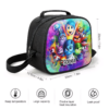 Inside Out insulated lunch bag shown from the side with its measurements: 20 x 20 x 12.5 cm (7.9 x 7.9 x 4.9 inches), with the adjustable shoulder strap and top handle.