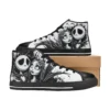 Matching family Jack Skellington kids and adult shoes for Halloween Town fans.