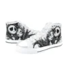 Alternative high-top canvas footwear showcasing the creepy Oogie Boogie villain design.