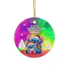 Personalized Stitch Christmas ornament, Cosmic Galaxy (Colorful) design — 3.5 inch shatterproof aluminum with ribbon, custom name and year