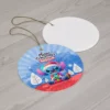 Personalized Stitch Christmas ornament, Santa Stitch Winter (Blue) design — 3.5 inch shatterproof aluminum with ribbon, custom name and year