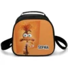 Custom personalized orange Inside Out thermal lunch box highlighting Anxiety character artwork and a premium carrying handle.