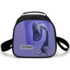 Dark indigo personalized Inside Out 2 thermal lunch tote featuring Ennui character artwork scaled perfectly for standard bento boxes.