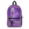 Custom personalized purple Inside Out school rucksack featuring Fear character graphics and a lightweight, durable canvas frame.