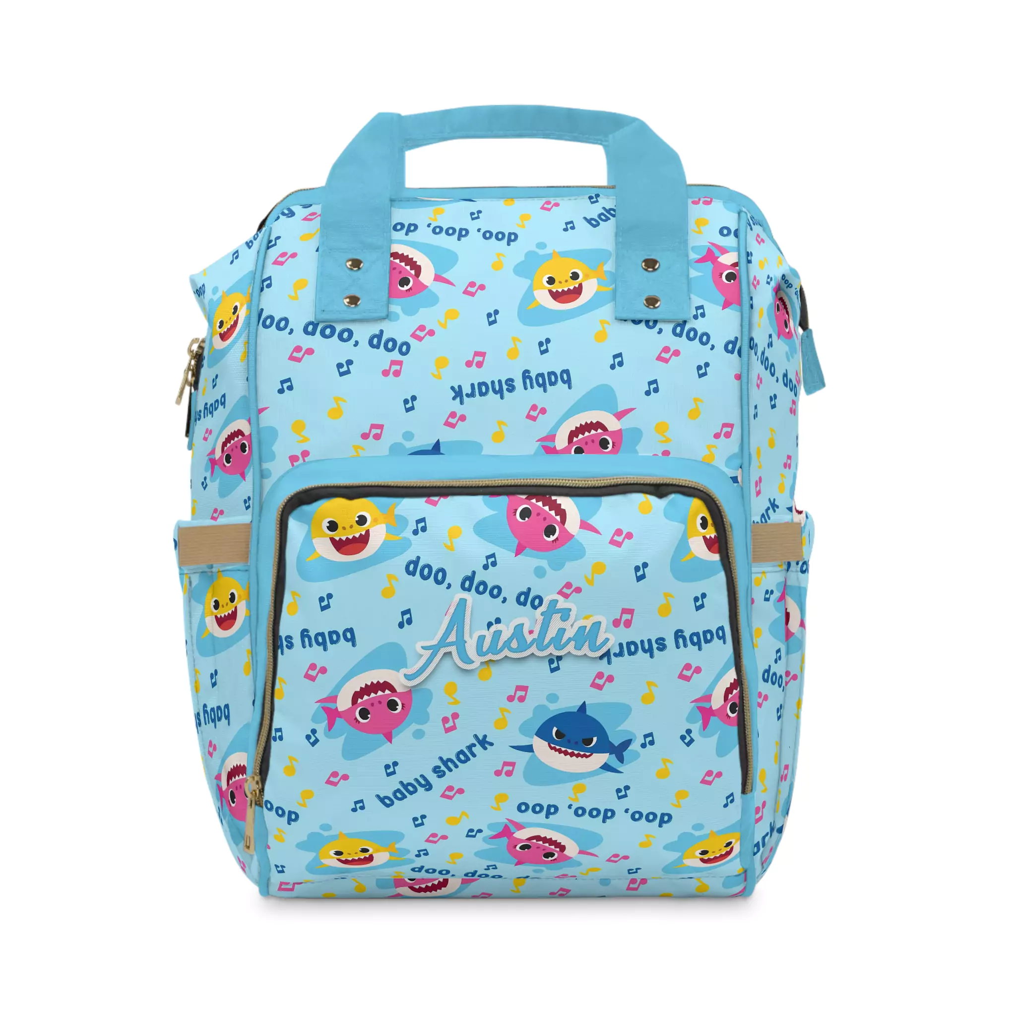 baby shark blue children's mini backpack with adjustable straps 11" School for Kids - 4 Pc Bundle of School Bag, Toy Story & Finding Dory Stickers, Door Hanger | Boys Girls School Supplies Highly recommended!. Toddler Backpack - Shark
