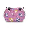 Baby Shark Diaper Bag filled with baby essentials like diapers and wipes.