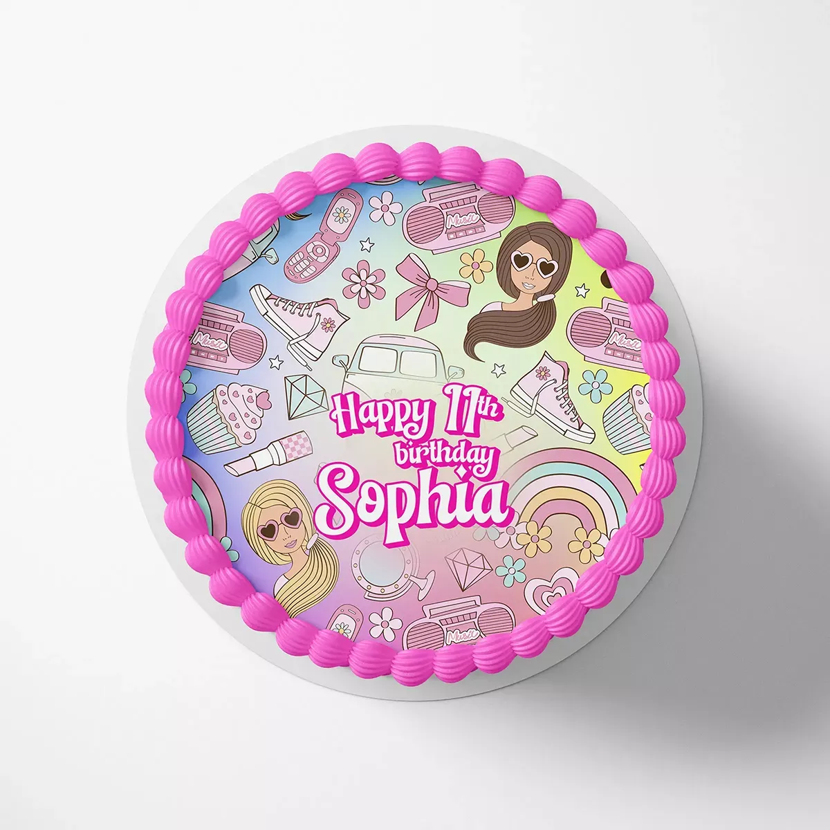 Personalized Drunk Barbie 21st Birthday Cake Topper
