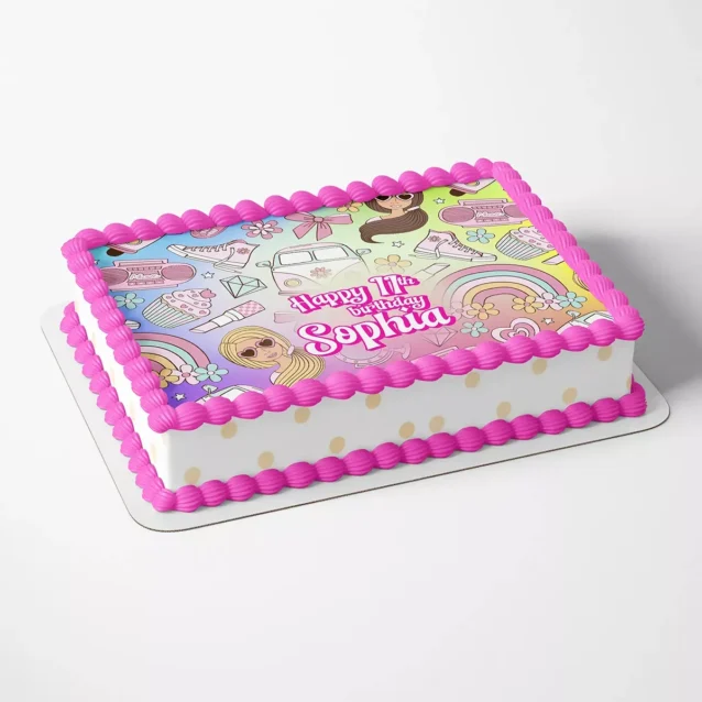 21st birthday cake drunk barbie personalized edible image