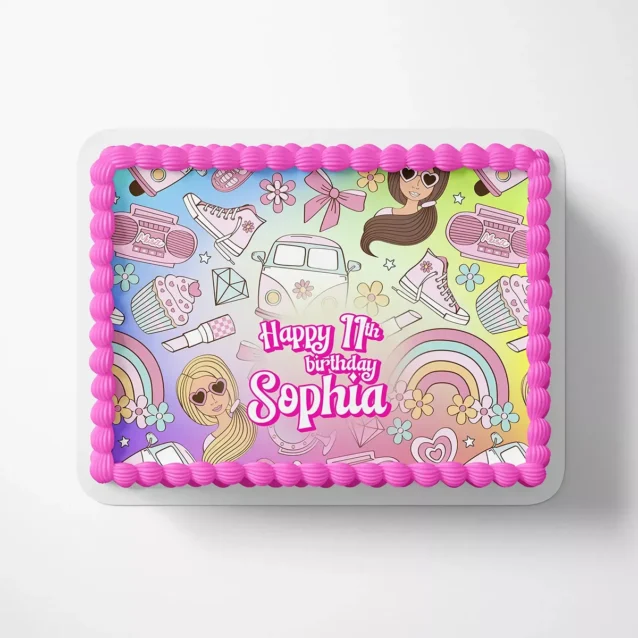 Printable drunk barbie cake topper with custom name