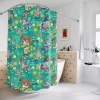 Kids' Bluey and Bingo "keepy uppy" themed shower curtain.