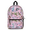 Front view of the custom personalized 3-piece Monsters Inc school backpack set, featuring a matching insulated lunch bag, zippered pencil pouch, and a waterproof canvas exterior.