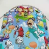 Classic Peanuts fabric shower curtain as a focal point in a themed bathroom.