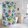 Fun and colorful Stitch shower curtain, perfect for a kid's bathroom.