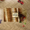 A detailed, top-down view of the Harry Potter Marauder's Map Rug, showcasing the intricate design of the Hogwarts castle.