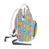 A parent easily accessing items from the Care Bears diaper bag.