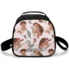 Front view of a custom personalized Classic Disney Moana insulated lunch bag for kids, featuring beautiful tropical graphics and a durable carrying handle.