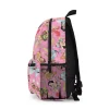 Angled view of the Disney Princess rucksack, highlighting the all-over print of Cinderella, Belle, and Ariel.
