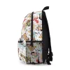 Side profile of a Disney Princess school bag showing the purple mesh side pocket and durable black back panel.