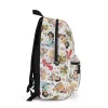 Close-up of the high-quality Oxford fabric and zipper detail on the front pocket of the Disney Princess backpack.