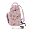 The spacious main compartment of the Disney Princess Diaper Bag, filled with diapers and clothes.