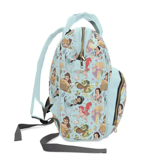 The Disney Princess Diaper Bag on a white background.