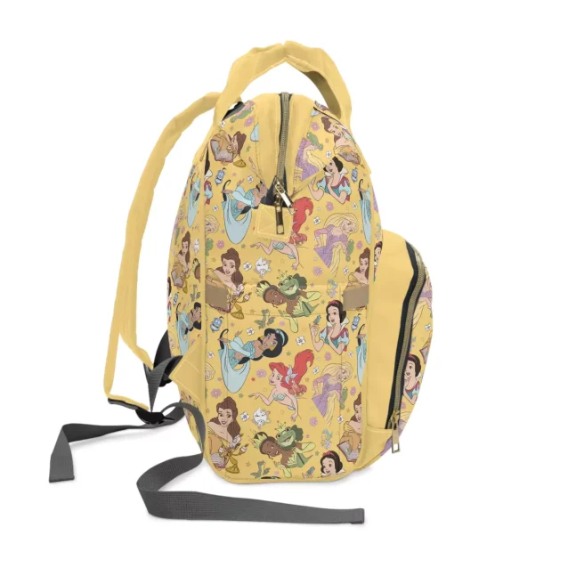 Close-up of the Disney Princess pattern, featuring Snow White, Cinderella, and Belle.