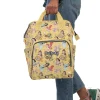 The Disney Princess Diaper Bag hanging from a hook, showing its convenient top handle.