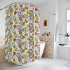 Pink Hello Kitty shower curtain with classic bow design.