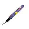The Hello Kitty umbrella shown from a side angle, highlighting its wide coverage.