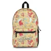 A customizable Disney princess knapsack for girls, displayed from the front with a personalized name patch.