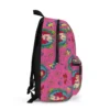 Right side angle of the personalized Little Mermaid kids travel bag displaying thick breathable mesh shoulder straps and deep pocket depth.