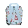 A lifestyle image of the Little Mermaid diaper bag at a park.