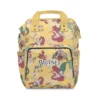 Yellow Little Mermaid diaper bag backpack with Ariel, Flounder and sea flowers.