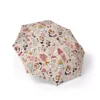 The Mickey Mouse Christmas Mickey Christmas Pattern (Cream) umbrella, open and printed edge to edge.
