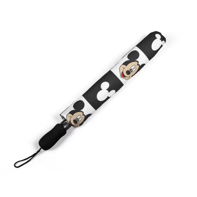 Side-by-side comparison of the open and closed Mickey Mouse umbrella.