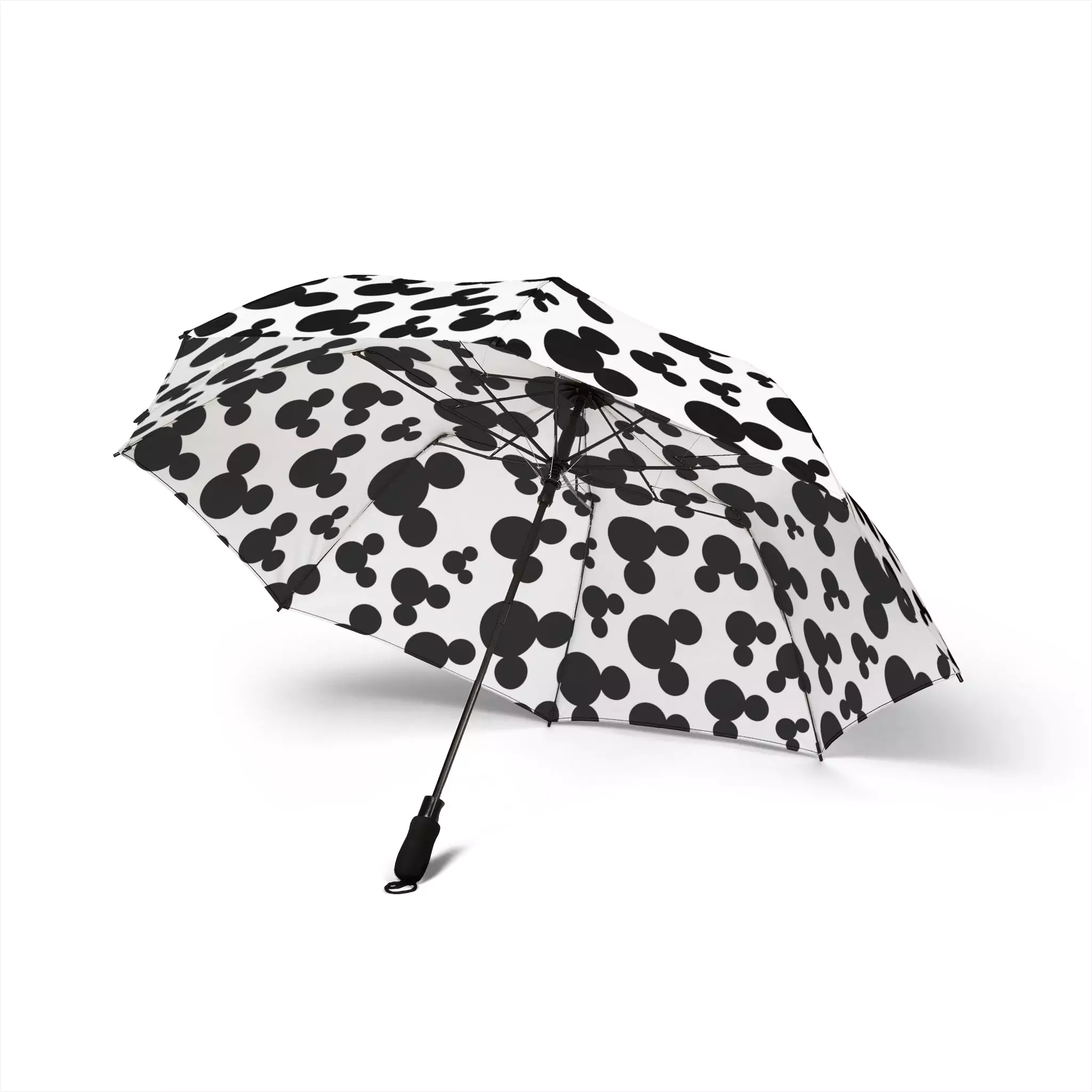 The Mickey Mouse umbrella folded to 20.5 inches, ready for a bag.
