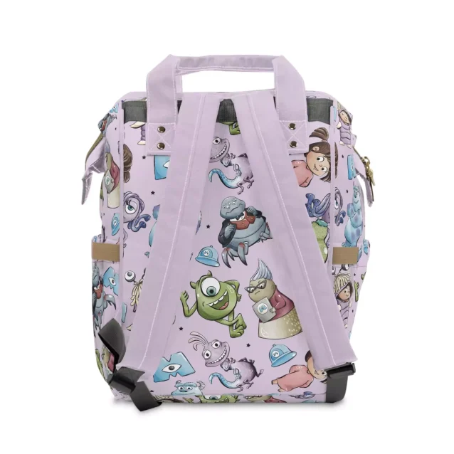 Adjustable shoulder straps of the Monsters Inc. diaper bag.